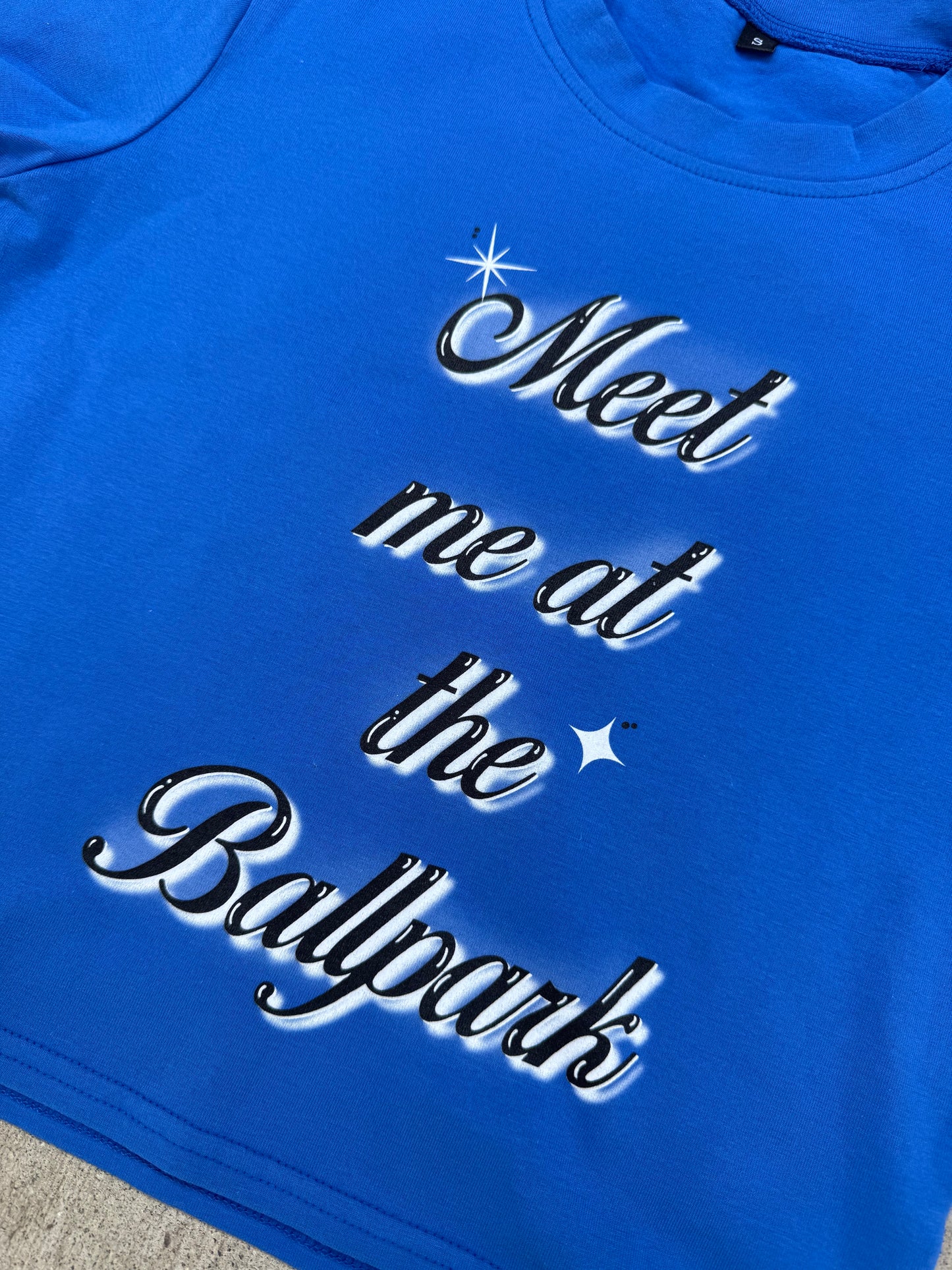 Meet Me At The Ballpark Baby Tee (Blue)