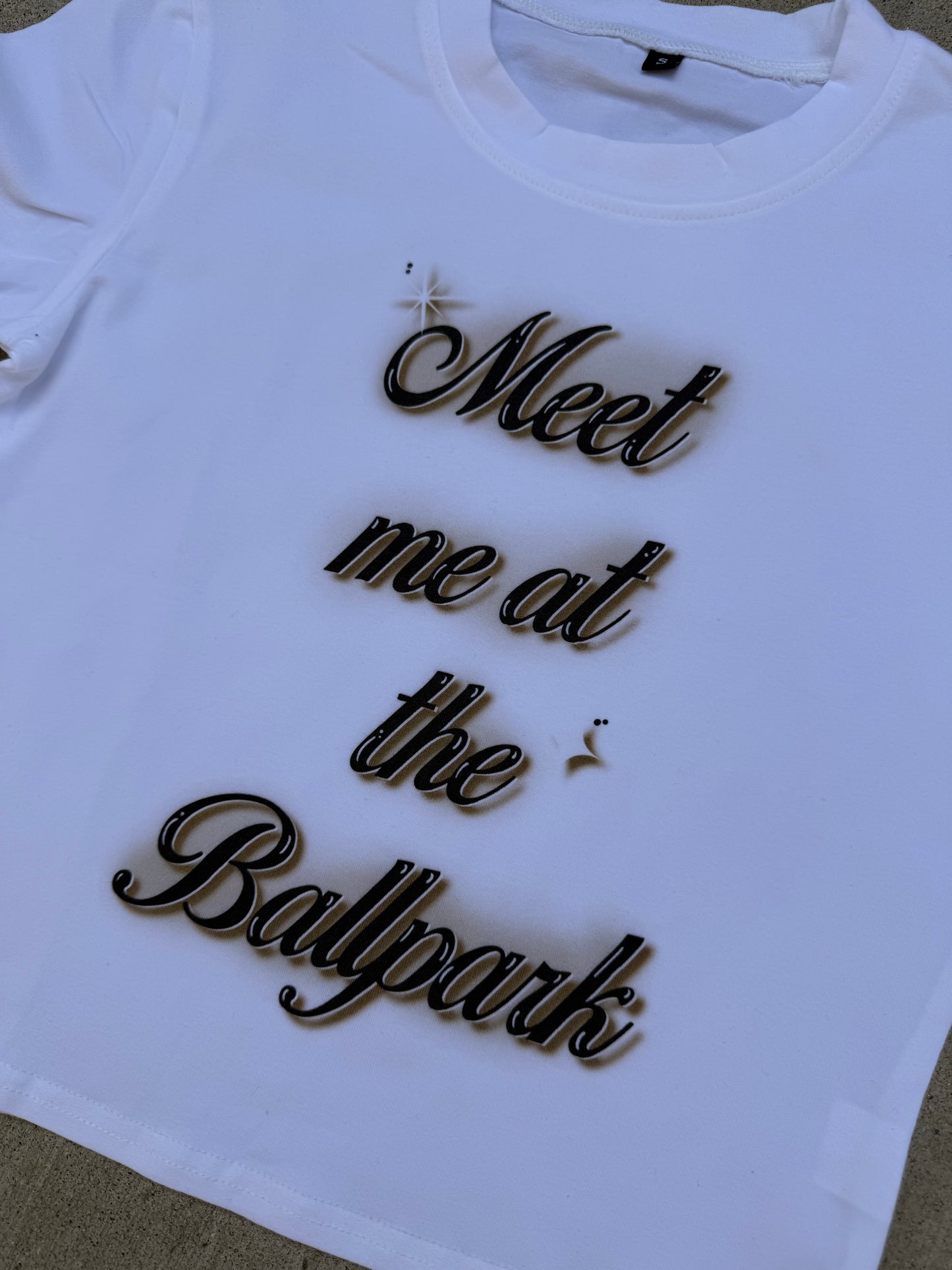 Meet Me At The Ballpark Baby Tee (White)